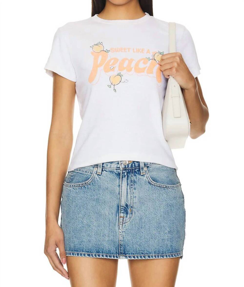 NEW RE/DONE peach classic tee in vintage white